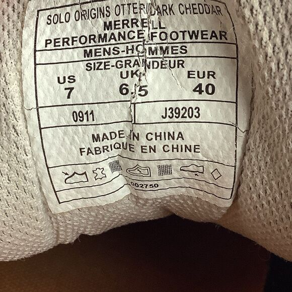 Merrell Solo Outdoor Trail Sneaker Shoes Men's 7 Tan Orange Hiking Walking - Picture 10 of 15